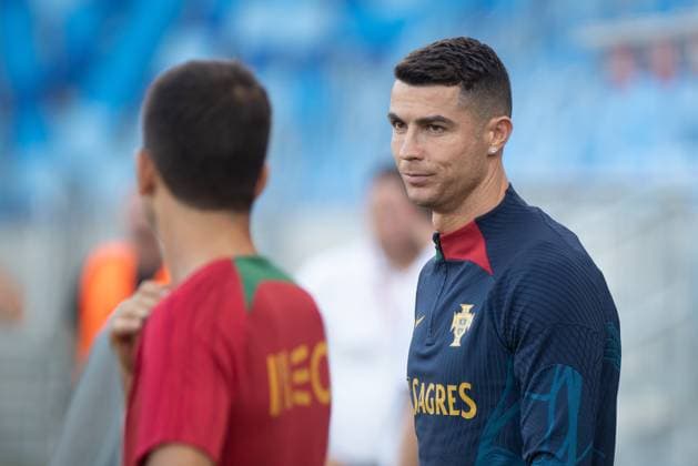 Slovakia vs. Portugal UEFA EURO, EM, Europameisterschaft,Fussball Cristiano Ronaldo Portugal football national team, Nationalteam player Cristiano Ronaldo during the training session at Narodny futbalovy stadion (National football stadium Tehelne pole) in Bratislava ahead of the Euro 2024 qualifying match against Slovakia. Bratislava, Slovakia, September 07, 2023. Photo by Branislav Racko Copyright: xx _BRR7332