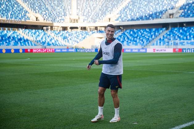 Slovakia vs. Portugal UEFA EURO, EM, Europameisterschaft,Fussball Cristiano Ronaldo Portugal football national team, Nationalteam player Cristiano Ronaldo during the training session at Narodny futbalovy stadion (National football stadium Tehelne pole) in Bratislava ahead of the Euro 2024 qualifying match against Slovakia. Bratislava, Slovakia, September 07, 2023. Photo by Branislav Racko Copyright: xx _BRR7421