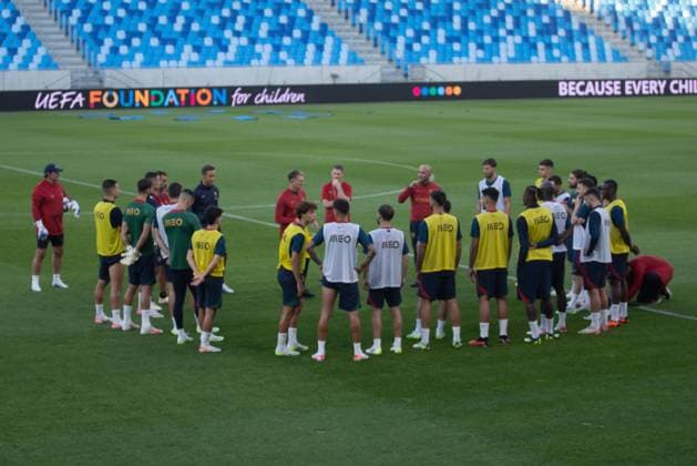 Slovakia vs. Portugal UEFA EURO, EM, Europameisterschaft,Fussball Cristiano Ronaldo Portugal football national team, Nationalteam players during the training session at Narodny futbalovy stadion (National football stadium Tehelne pole) in Bratislava ahead of the Euro 2024 qualifying match against Slovakia. Bratislava, Slovakia, September 07, 2023. Photo by Branislav Racko Copyright: xx _BRR7521