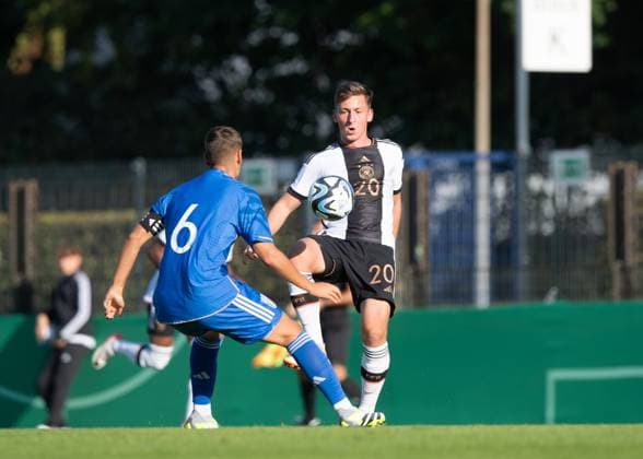 Football, U20, season 2023 24, Elite League U20 1 matchday , Germany U20 Italy U20 in Berlin, v l Giacomo Faticanti U20 Italy , Marius Wörl U20 Germany , 07 09 2023, Copyright: xSebastianxRäppold MatthiasxKochx