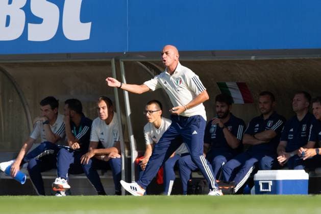 Football, U20, season 2023 24, Elite League U20 1 matchday , Germany U20 Italy U20 in Berlin, coach Alberto Bollini U20 Italy , 07 09 2023, Copyright: xSebastianxRäppold MatthiasxKochx