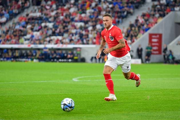 SOCCER - AUT vs MDA, test match LINZ,AUSTRIA,07.SEP.23 - SOCCER - OEFB International Friendly, Länderspiel, Nationalmannschaft match, Austria vs Moldova. Image shows Marko Arnautovic (AUT).  GEPAxpictures xChristianxMoser