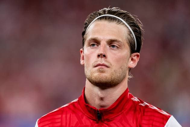 230907 Mathias Jensen of Denmark ahead of the UEFA Euro Qualifier football match between Denmark and San Marino on September 7, 2023 in Copenhagen Photo Petter Arvidson BILDBYRAN code PA PA0645 bbeng football soccer fotboll fotboll uefa euro qualifier landskamp em kval em kvalisering em kvalik denmark danmark San Marino  Copyright: PETTERxARVIDSON BB230907PA170