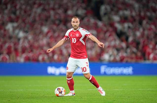 September 07 2023: Christian Eriksen (Denmark) controls the ball during a Group H EURO 2024 Qualification game, Denmark versus San Marino, at Parken, Copenhagen, Denmark. CSM Copenhagen Denmark - ZUMAc04_ 20230907_zma_c04_144 Copyright: xKimxPricex