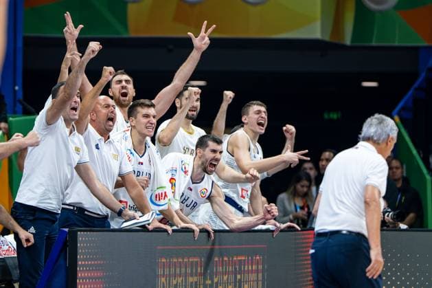 Basketball Manila Pasay 08 09 2023 FIBA Basketball World Cup 2023 World Cup Men Semifinals Serbia SRB Canada CAN Cheers Serbia