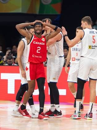 September 8, 2023, Manila, Philippines: FIBA World Cup Basketball semi-Final. Serbia vs Canada. Serbia move to the Final following their 95-86 win over Canada. Canadas Shai GILGEOUS-ALEXANDER shows his disappointment as the game moves away from their grasp. Manila Philippines - ZUMAr144 20230908_zap_r144_014 Copyright: xJaynexRussellx