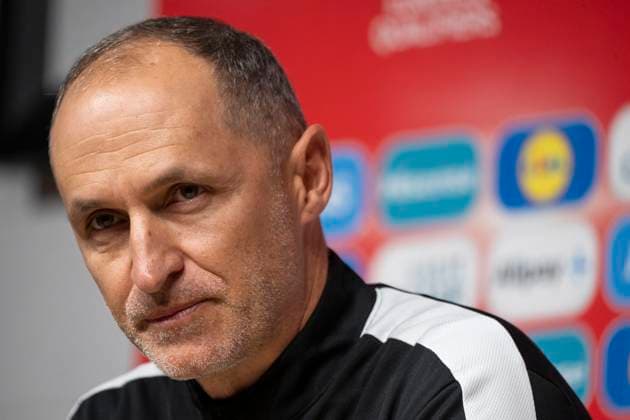 TALLIN 20230908 Estonia coach Tomas Häberli at the press conference ahead of tomorrows European Championship qualifier against Sweden TALLIN ESTONIA x10060x  Copyright: xHenrikxMontgomery TTx EM-KVAL ESTLAND PK TALLIN