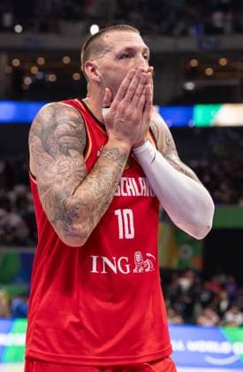 September 8, 2023, Manila, Philippines: FIBA World Cup Basketball 2nd Semi- Final USA vs Germany at mall of Asia Arena Manila Philippines. Germany beat USA 113-111 to go through to the final. GermanyÃ¢â‚¬â ¢s Daniel THEIS celebrates Manila Philippines - ZUMAr144 20230908_zap_r144_030 Copyright: xJaynexRussellx
