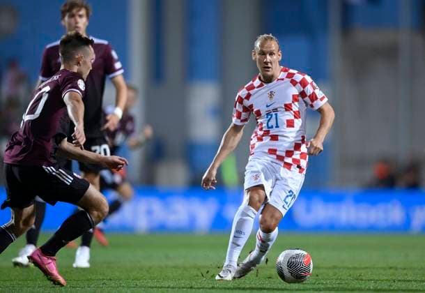 Croatia v Latvia: Group D - UEFA EURO, EM, Europameisterschaft,Fussball 2024 European Qualifiers RIJEKA, CROATIA - SEPTEMBER 8: Domagoj Vida of Croatia in action during the UEFA EURO 2024 European qualifier match between Croatia and Latvia at Stadion HNK Rijeka on September 8, 2023 in Rijeka, Croatia. IgorxSoban PIXSELL