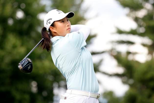 CINCINNATI, OH - SEPTEMBER 08: LPGA, Golf Damen golfer Ruoning Yin plays her tee shot on the 6th hole during the second round of the Kroger Queen City Championship at the Kenwood Country Club in Cincinnati, Ohio. (Photo by Brian Spurlock Icon Sportswire) GOLF: SEP 08 LPGA Kroger Queen City Championship EDITORIAL USE ONLY Icon230908119