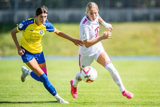 DFB Pokal Women, SFC Stern 1900 vs 1 FC Koeln Berlin, 09 09 2023 Aldijana Ibrisevic SFC Stern 1900, 9 Sharon Beck 1 FC Koeln, 10 DFB Pokal Women 2 Round, SFC Stern 1900 vs 1 FC Koeln, Stadion Lichterfelde, Berlin 09 09 2023 DFL REGULATIONS PROHIBIT ANY USE OF PHOTOGRAPHS AS IMAGE SEQUENCES AND OR QUASI VIDEO Copyright: xBEAUTIFULxSPORTS LucianoxLimax