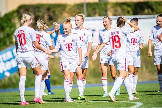 DFB Pokal Women, SFC Stern 1900 vs 1 FC Koeln Berlin, 09 09 2023 Cheers to 0 4 by Marleen Schimmer 1 FC Koeln, 23 DFB Pokal Women 2 Round, SFC Stern 1900 vs 1 FC Koeln, Stadion Lichterfelde, Berlin 09 09 2023 DFL REGULATES PROHIBIT ANY USE OF PHOTOGRAPHS AS IMAGE SEQUENCES AND OR QUASI VIDEO Copyright: xBEAUTIFULxSPORTS LucianoxLimax
