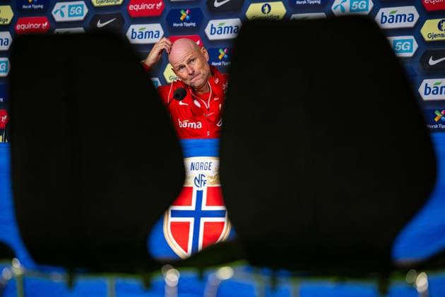 230909 Stale Solbakken, head coach of the Norwegian national football team, during a press conference on September 9, 2023 in Oslo Photo Vegard Grott BILDBYRAN kod VG VG0517 bbeng football soccer football soccer football uefa euro 2024 em qualification em kvalik press conference press conference press conference press conference norway norway  Copyright: VEGARDxGRoTT BB230909VG006