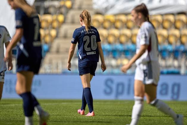 09 09 2023, GER, womens soccer, DFB Pokal, 2 round, 2023 2024, FC Carl Zeiss Jena FC Nuremberg Luca Birkholz 20, FC Carl Zeiss Jena , free safety, after missed great chance Jena ad hoc arena, Ernst Abbe Sportfe Thuringia Germany