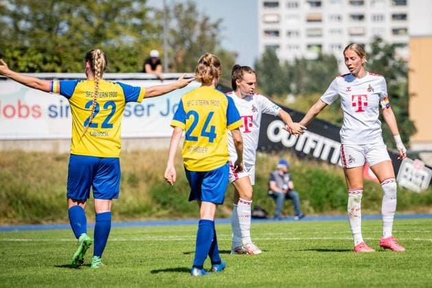 DFB Pokal Women, SFC Stern 1900 vs 1 FC Koeln Berlin, 09 09 2023 Cheers to 1 0 by 0 4 Sharon Beck 1 FC Koeln, 10 DFB Pokal Women 2 Round, SFC Stern 1900 vs 1 FC Koeln, Stadion Lichterfelde, Berlin 09 09 2023 DFL REGULATES PROHIBIT ANY USE OF PHOTOGRAPHS AS IMAGE SEQUENCES AND OR QUASI VIDEO Copyright: xBEAUTIFULxSPORTS LucianoxLimax