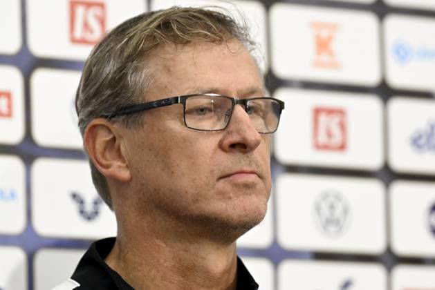 Head coach Markku Kanerva during an international press conference, PK, Pressekonferenz of team Finland in Helsinki, Finland, on September 9, 2023, on the eve of a UEFA EURO, EM, Europameisterschaft,Fussball 2024 football tournament qualifying match against Denmark. Helsinki Finland LKFTJK20230909174130COXV  Copyright: xVesaxMoilanenx LKFTJK20230909174130COXV