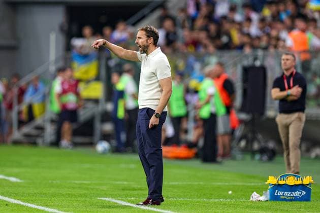 Ukraine v England UEFA European 2024 Qualifier 09 09 2023. Gareth Southgate Manager of England during the UEFA European 2024 Qualifier match between Ukraine and England at Wroclaw Stadium, Wroclaw, Poland on 9 September 2023. Editorial use only , Copyright: xNigelxKeenex PSI-17984-0048