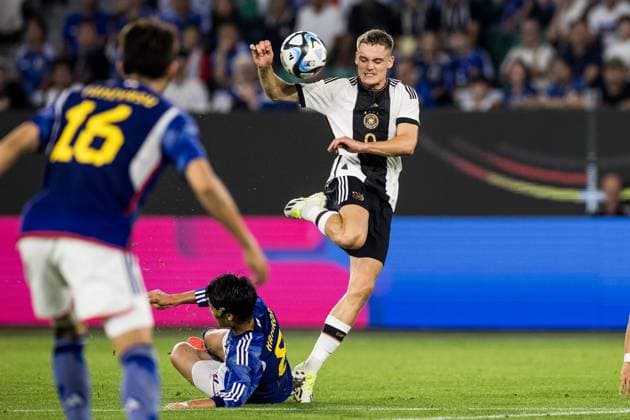 Friendly match Germany Japan 09 09 2023 Daichi Kamada Japan, 8 , Florian Wirtz Germany, 9 Friendly match Germany Japan,Wolfsburg, Volkswagen Arena on 09 09 2023 DFB REGULATES PROHIBIT ANY USE OF PHOTOGRAPHS AS IMAGE SEQUENCES AND OR QUASI VIDEO Copyright: xBEAUTIFULxSPORTS Wunderlx