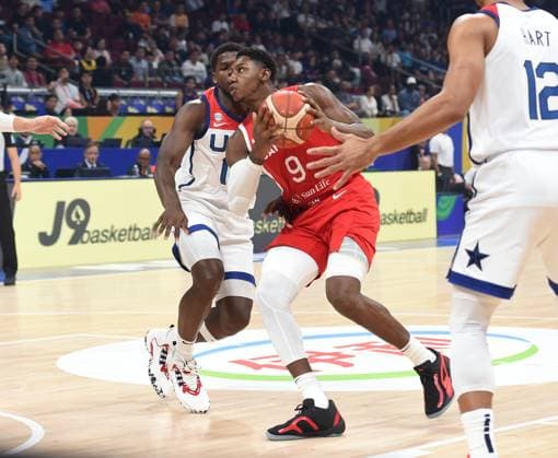 USA vs CANADA RJ BARRETT, basketball player of Canada, at the FIBA World Cup match against USA, for 3rd place, at MOA Arena. Manila, 10.09.2023. photo: Nebojsa Parausic MN press photo BASKETBALL, FIBA, WORLD CUP, USA, CANADA Manila MOA Arena Philippines Copyright: xNebojsaxParausicx xMNxPressx