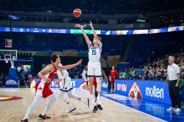 Basketball Manila Pasay 10 09 2023 FIBA Basketball World Cup 2023 Mens World Cup Match for 3rd Place Bronze United States of America USA Canada CAN AUSTIN REAVES USA, No 15