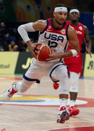 September 10, 2023, Manila, Philippines: FIBA World Cup Basketball 3rd 4th playoff U.S.A. vs Canada at the Mall of Asia Arena Manila Philippines.USAs Anthony Edwards in action Manila Philippines - ZUMAr144 20230910_zap_r144_006 Copyright: xJaynexRussellx