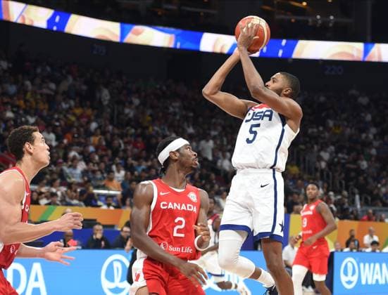 USA vs CANADA MIKAL BRIDGES, basketball player of USA, at the FIBA World Cup match against Canada, for 3rd place, at MOA Arena. Manila, 10.09.2023. photo: Nebojsa Parausic MN press photo BASKETBALL, FIBA, WORLD CUP, USA, CANADA Manila MOA Arena Philippines Copyright: xNebojsaxParausicx xMNxPressx