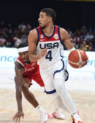 USA vs CANADA TYRESE HALIBURTON, basketball player of USA, at the FIBA World Cup match against Canada, for 3rd place, at MOA Arena. Manila, 10.09.2023. photo: Nebojsa Parausic MN press photo BASKETBALL, FIBA, WORLD CUP, USA, CANADA Manila MOA Arena Philippines Copyright: xNebojsaxParausicx xMNxPressx