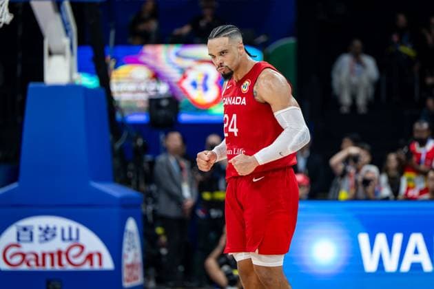 Basketball Manila Pasay 10 09 2023 FIBA Basketball World Cup 2023 Mens World Championship Game for 3rd Place Bronze United States of America USA Canada CAN Dillon Brooks Canada, No 24 Cheering
