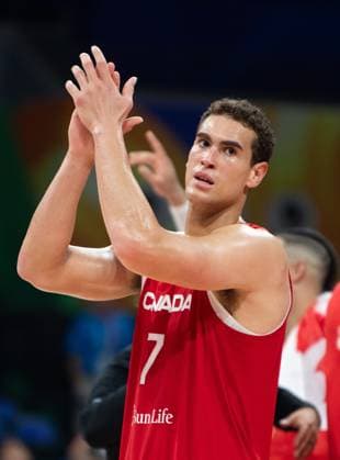 September 10, 2023, Manila, Philippines: FIBA World Cup Basketball 3rd 4th playoff U.S.A. vs Canada at the Mall of Asia Arena Manila Philippines. Canada take 3rd place with a 127-118 over USA. Dwight POWELL celebrates. Manila Philippines - ZUMAr144 20230910_zap_r144_014 Copyright: xJaynexRussellx