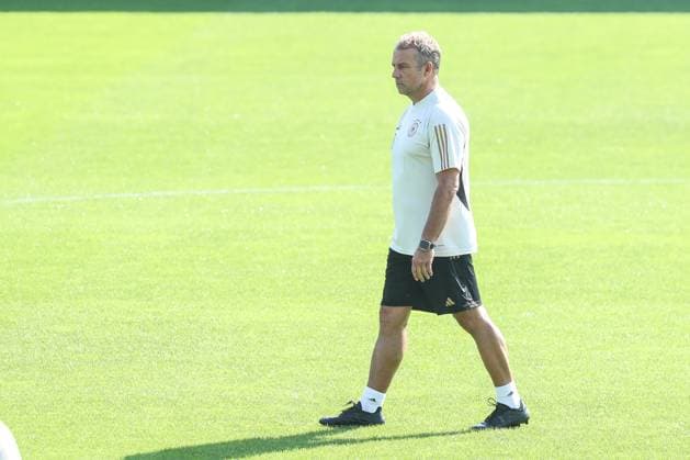 Sport, football, national team season 2023 2024 Public regeneration training session of the German national team after the international match against Japan 10 09 2023, AOK Stadium Wolfsburg Hans Dieter Flick national coach Germany Wolfsburg AOK Stadium Lower Saxony Germany
