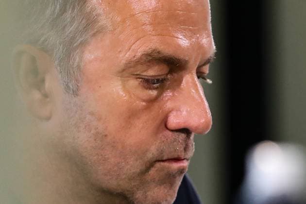 National coach Hansi Flick Germany press conference after the friendly match Germany vs Japan at the VW Arena in Wolfsburg Football,man,men,Germany,09 09 2023