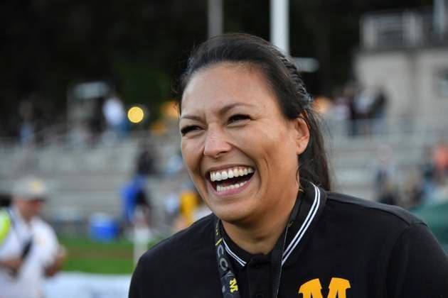 2021 GFL American Football Munich Cowboys am 04.09.2021 in München Dante Stadion Nadine Nurasyid (Head Coach Munich Cowboys) sportworld *** 2021 GFL American Football Munich Cowboys on 04 09 2021 in Munich Dante Stadium Nadine Nurasyid Head Coach Munich Cowboys sportworld