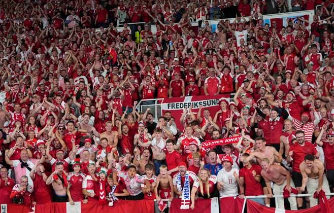 September 10 2023: . Danish fans during a Group H EURO 2024 Qualification game, Finland versus Denmark , at Olympic stadium, Helsinki, Finland. CSM Helsinki Finland - ZUMAc04_ 20230910_zma_c04_170 Copyright: xKimxPricex