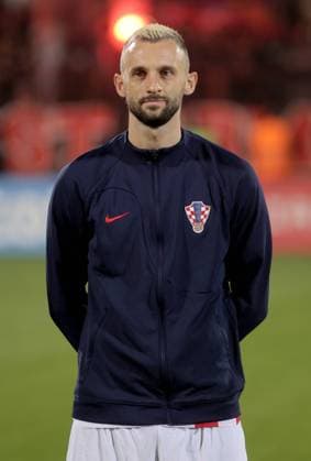 Armenia v Croatia: Group D - UEFA EURO, EM, Europameisterschaft,Fussball 2024 European Qualifiers YEREVAN, ARMENIA - SEPTEMBER 11: Marcelo Brozovic of Croatia line up for the national anthem during the UEFA EURO 2024 European qualifier match between Armenia and Croatia at Vazgen Sargsyan Republican Stadium on September 11, 2023 in Yerevan, Armenia. Pixsell MBxMedia