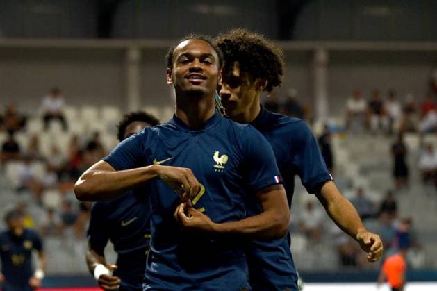 Sekou Mara of France celebrate score during the 2025 UEFA European Under-21 Championship Qualification football match Group H between Slovenia and France FOOTBALL : SlovÃ nie vs France - Championnat d Europe des moins de 21 ans UEFA - Match de qualification Groupe H - 11 09 2023 NatasaKupljenik Panoramic 