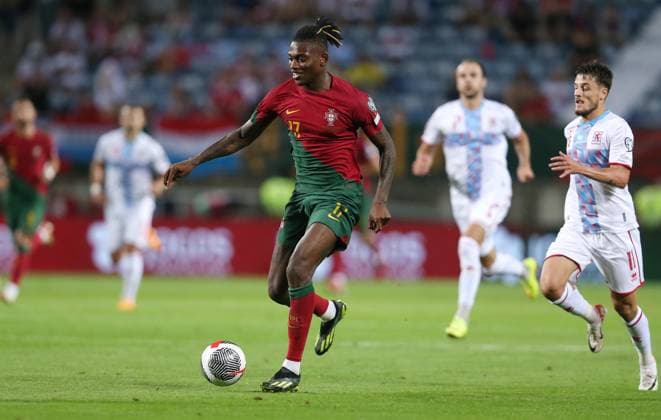 - Portugal v Luxembourg, UEFA European Qualifiers, Group J, Estadio Algarve, Faro, Portugal. - 11th September 2023. Rafael Leao of Portugal and AC Milan. - Portugal v Luxembourg, UEFA European Qualifiers, Group J, Estadio Algarve, Faro, Portugal. - 11th September 2023. Faro Estadio Algarve Portugal Copyright: xDanxWeirx CP_Portugal_Luxembourg_62