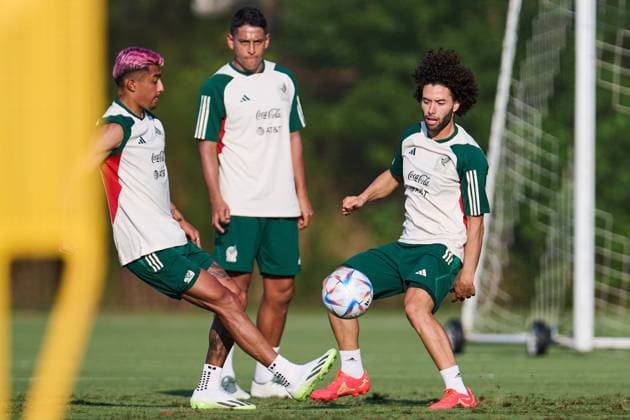 RECORD DATE NOT STATED Seleccion Mexicana 2023 Mexico team Training Session Julan Araujo and Cesar Huerta during the Mexican national team, Nationalteam (Mexico) Training prior to the International Friendly, LÃ¤nderspiel, Nationalmannschaft match against the Uzbekistan National Team, at Childrens Healthcare of Atlanta Training Ground, on September 11, 2023. <br><br> Julian Araujo y Cesar Huerta durante el Entrenamiento de la Seleccion de Mexico (Seleccion Mexicana) previo al partido amistoso internacional contra la Seleccion de Uzbekistan, en el Campo de Entrenamiento de Atencion Medica infantil de Atlanta, el 11 de septiembre de 2023. ATLANTA GEORGIA ESTADOS UNIDOS  Copyright: xJorgexMartinezx 20230911174001_SMN_23_MEX_TRAI_HUERTA28