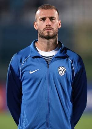 Serravalle, Italy, 10th September 2023. Miha Blazic of Slovenia looks on during the line up prior to the UEFA EURO, EM, Europameisterschaft,Fussball 2024 match at San Marino Stadium, Serravalle. Picture credit should read: Jonathan Moscrop Sportimage EDITORIAL USE ONLY. No use with unauthorised audio, video, data, fixture lists, club league logos or live services. Online in-match use limited to 120 images, no video emulation. No use in betting, games or single club league player publications. SPI-2558-0077