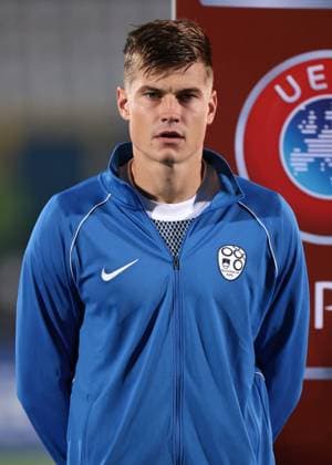 Serravalle, Italy, 10th September 2023. Jaka Bijol of Slovenia looks on during the line up prior to the UEFA EURO, EM, Europameisterschaft,Fussball 2024 match at San Marino Stadium, Serravalle. Picture credit should read: Jonathan Moscrop Sportimage EDITORIAL USE ONLY. No use with unauthorised audio, video, data, fixture lists, club league logos or live services. Online in-match use limited to 120 images, no video emulation. No use in betting, games or single club league player publications. SPI-2558-0078