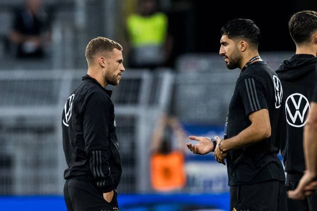 Friendly match Germany France 12 09 2023 Joshua Kimmich Germany, 6 , Emre Can Germany, 23 taking the pitch Friendly match Germany France, Dortmund, Signal Iduna Park on 12 09 2023 DFB REGULATES PROHIBIT ANY USE OF PHOTOGRAPHS AS IMAGE SEQUENCES AND OR QUASI VIDEO Copyright: xBEAUTIFULxSPORTS Wunderlx