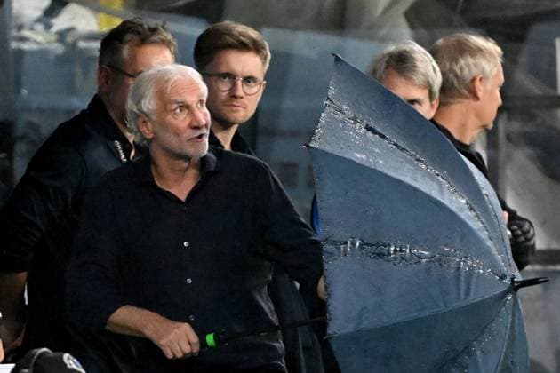 12 09 2023, xjhx, international football match, Germany France emspor, v l interim coach coach Rudi Voeller Völler German national football team DFB DFL DFB REGULATES PROHIBIT ANY USE OF PHOTOGRAPHS as IMAGE SEQUENCES and or QUASI VIDEO Dortmund