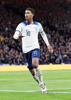 Scotland v England 150th Anniversary Heritage Match Jude Bellingham of England celebrates scoring his teams second goal during the 150th Anniversary Heritage Match match between Scotland and England at Hampden Park, Glasgow Copyright: xFredxPalmerx FIL-18948-0036 UK Newspapers OUT