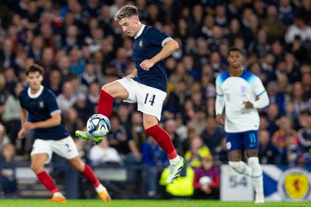 Hampden Park GLASGOW, SCOTLAND - SEPTEMBER 12: Billy Gilmour ( 14 Scotland) during 150th Anniversary Heritage Match between Scotland and England at Hampden Park on September 12, 2023 in Glasgow, Scotland. (Photo by Richard Callis SPP) (Richard Callis SPP) Copyright: xRichardxCallisx xSPPx spp-en-RiCaSp-rmc120923-0348