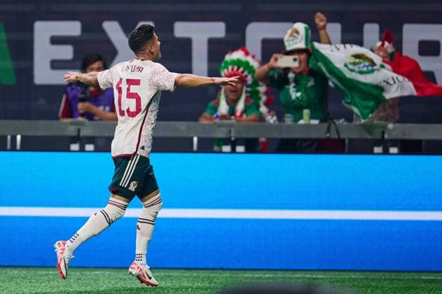 RECORD DATE NOT STATED Seleccion Mexicana 2023 Mexico vs Uzbekistan Uriel Antuna celebrates his goal 3-2 of Mexico during the game Mexico (Mexican national team, Nationalteam vs Uzbekistan National Team, International Friendly, LÃ¤nderspiel, Nationalmannschaft at Mercedes Benz Stadium, on September 12, 2023. <br><br> Uriel Antuna celebra su gol 3-2 de Mexico durante el partido Mexico (Seleccion Mexicana) vs Uzbekistan, Amistoso Internacional, en el Estadio Mercedes Benz, el 12 de septiembre de 2023. ATLANTA GEORGIA ESTADOS UNIDOS  Copyright: xJorgexMartinezx 20230912205050_SMN_23_AM_MEX_UZB_ANTUNA172