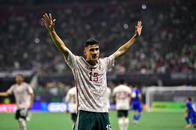 RECORD DATE NOT STATED Seleccion Mexicana 2023 Mexico vs Uzbekistan Uriel Antuna celebrates his goal 3-2 of Mexico during the game Mexico (Mexican national team, Nationalteam vs Uzbekistan National Team, International Friendly, LÃ¤nderspiel, Nationalmannschaft at Mercedes Benz Stadium, on September 12, 2023. <br><br> Uriel Antuna celebra su gol 3-2 de Mexico durante el partido Mexico (Seleccion Mexicana) vs Uzbekistan, Amistoso Internacional, en el Estadio Mercedes Benz, el 12 de septiembre de 2023. ATLANTA GEORGIA ESTADOS UNIDOS  Copyright: xAdrianxMaciasx 20230912205236_SMN_23_AM_MEX_UZB_ANTUNA173