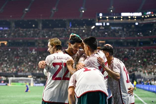 RECORD DATE NOT STATED Seleccion Mexicana 2023 Mexico vs Uzbekistan Uriel Antuna celebrates his goal 3-2 of Mexico during the game Mexico (Mexican national team, Nationalteam vs Uzbekistan National Team, International Friendly, LÃ¤nderspiel, Nationalmannschaft at Mercedes Benz Stadium, on September 12, 2023. <br><br> Uriel Antuna celebra su gol 3-2 de Mexico durante el partido Mexico (Seleccion Mexicana) vs Uzbekistan, Amistoso Internacional, en el Estadio Mercedes Benz, el 12 de septiembre de 2023. ATLANTA GEORGIA ESTADOS UNIDOS  Copyright: xAdrianxMaciasx 20230912212710_SMN_23_AM_MEX_UZB_ANTUNA207