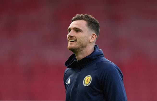 Andrew Robertson (Liverpool) of Scotland pre match during the 150th anniversary heritage international match, Länderspiel, Nationalmannschaft between Scotland and England at Hampden Park, Glasgow, Scotland on 12 September 2023. Copyright: xAndyxRowlandx PMI-5766-0030