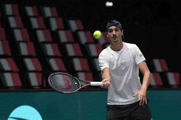 Cosenza-Ascoli Davis Cup 2023 Unipol Arena 13 Settembre Italia vs Canada Nella foto: Lorenzo Sonego Bologna Italy Copyright: xAndreaxRositox DSC_7779