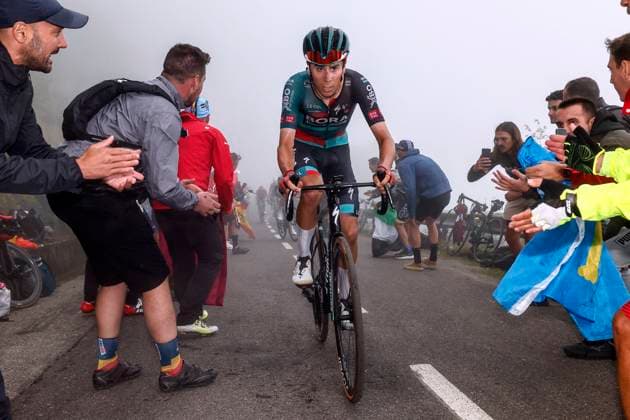 Vuelta Espana 2023 Vuelta Espana 2023 - 78th Edition - 17th stage Ribadesella - Altu de L Angliru 124,4 km - 13 09 2023 - Cian Uijtdebroeks (BEL - Bora - hansgrohe) - photo Rafa Gomez SprintCyclingAgency 2023 Zaragoza Spain  Copyright: xRafaxGomez xSprintcyclingagencyx