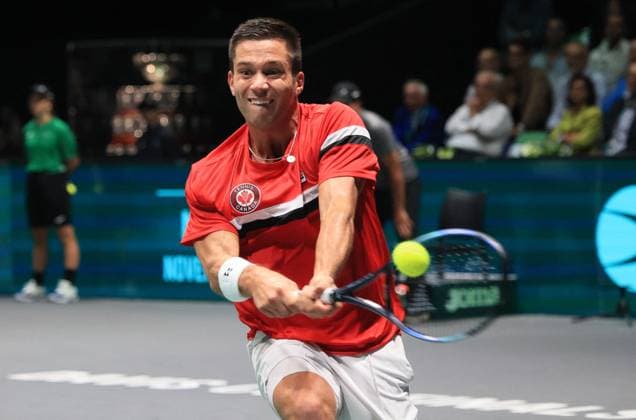International Tennis match - 2023 Davis Cup - Canada vs Italy Alexis Galarneau during the Davis Cup Finals match Italia vs Canada - Bologna, Italy, September 13, 2023 - ph: c.b. Bologna Italy  Copyright: xIPAxSport ABACAx BRIPASport20230913_262 IPAxSport ABACAx BRIPASport20230913_262